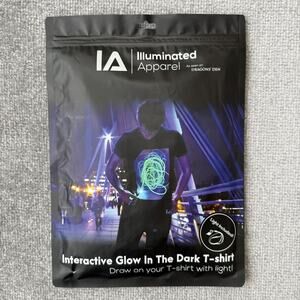 Illuminated Apparel Shirt Mens Small Interactive Glow In Dark Light Up Novelty T